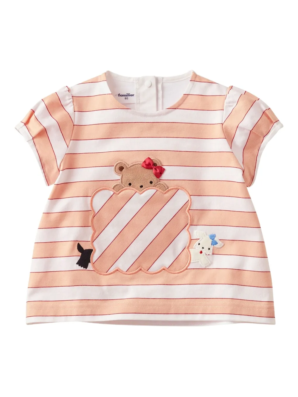 Familiar Gestreepte top met applicatie Roze
