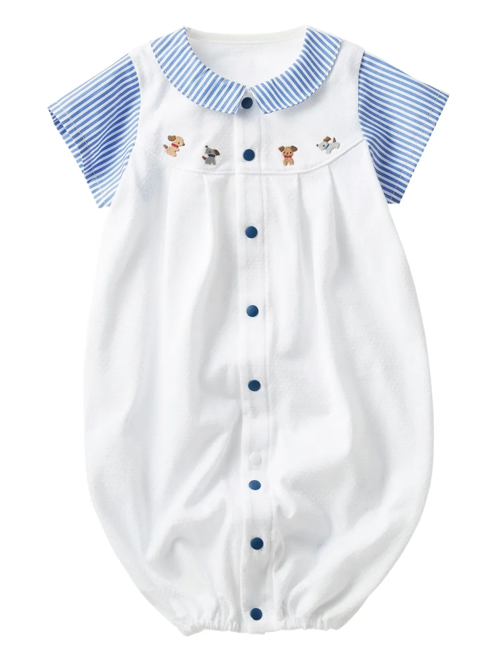 familiar striped-detail romper | White | Image 1