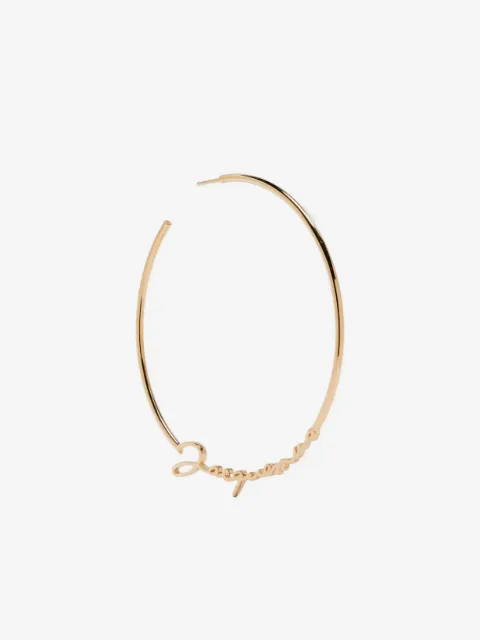 Jacquemus logo-lettering hoop earrings