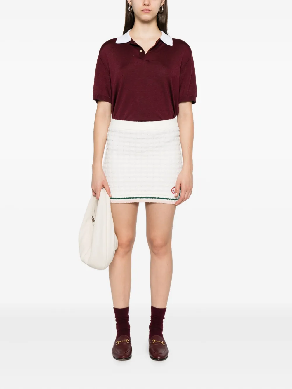 Casablanca striped-trim cotton skirt | Fitted Skirts | Image 2