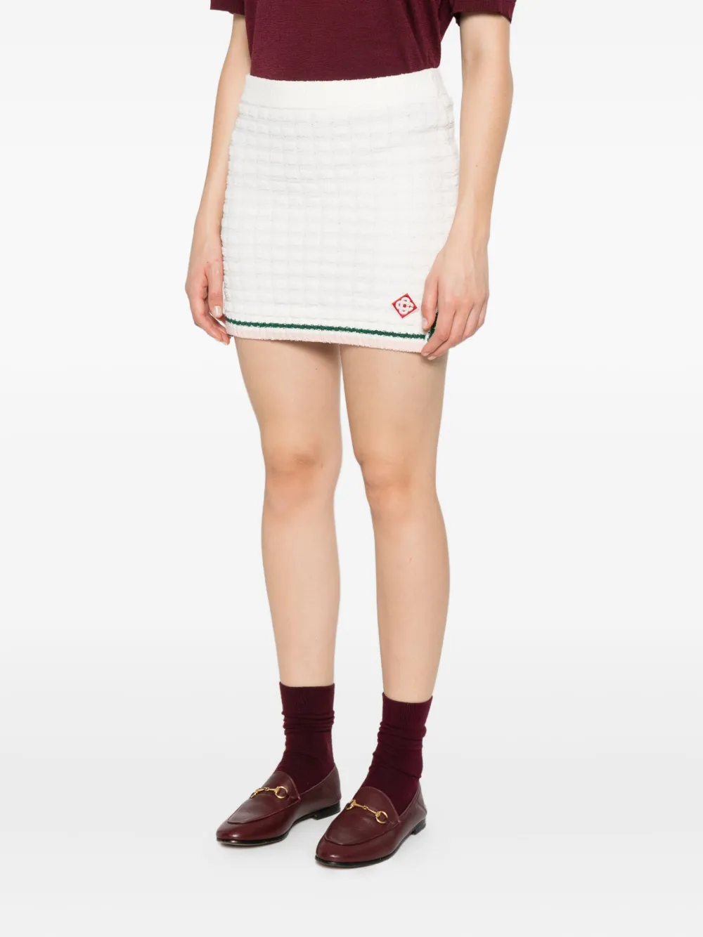 Casablanca Katoenen rok met gestreepte afwerking Wit