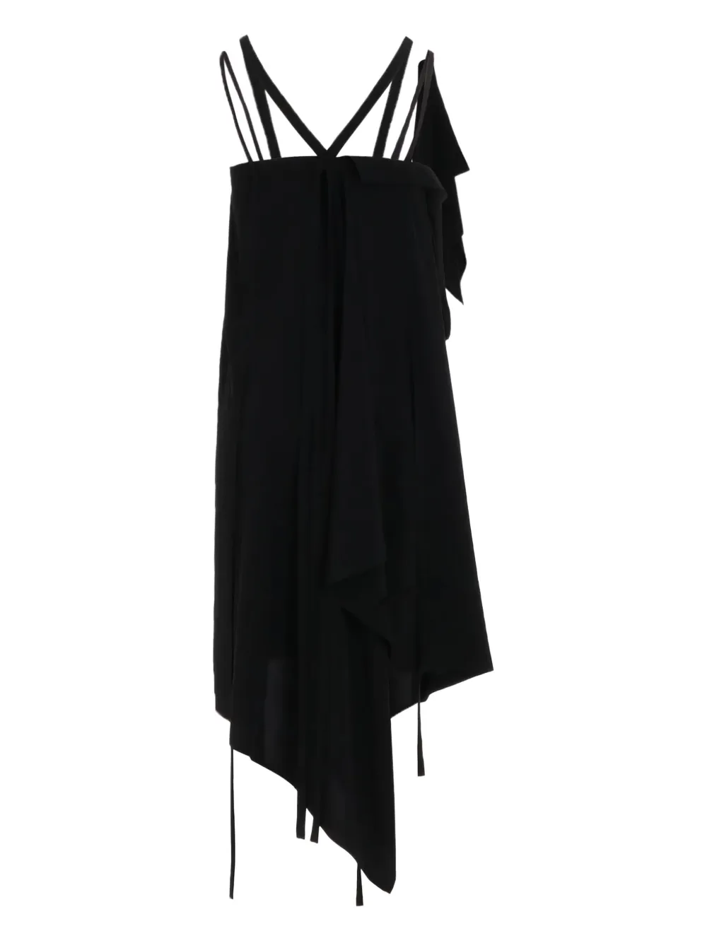Yohji Yamamoto Asymmetrisch gedrapeerde jurk - Zwart