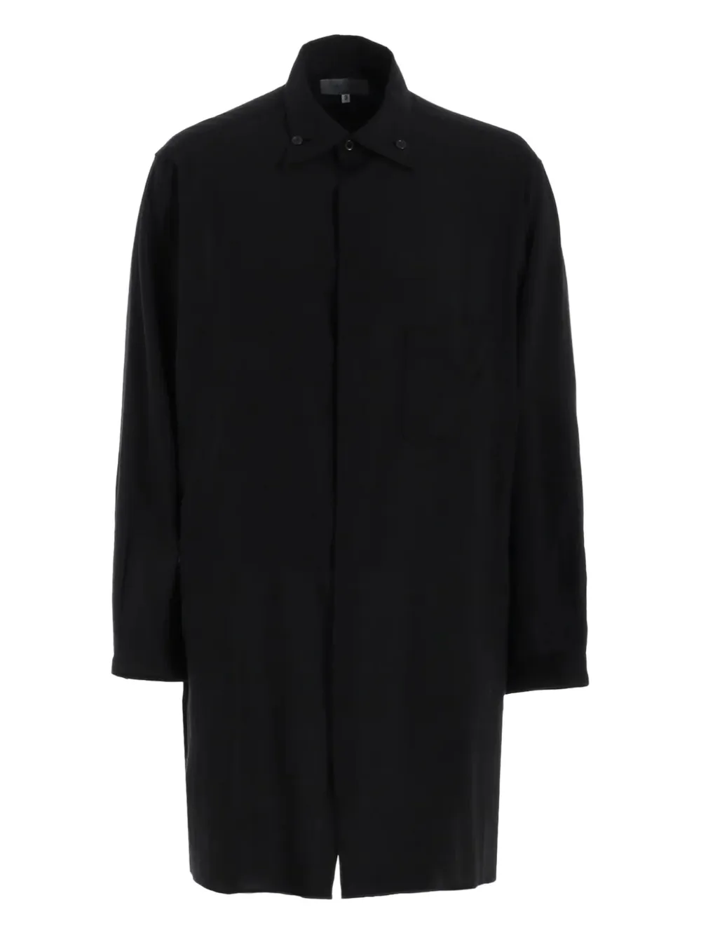Yohji Yamamoto Overhemd met knopen kraag en lange mouwen Zwart