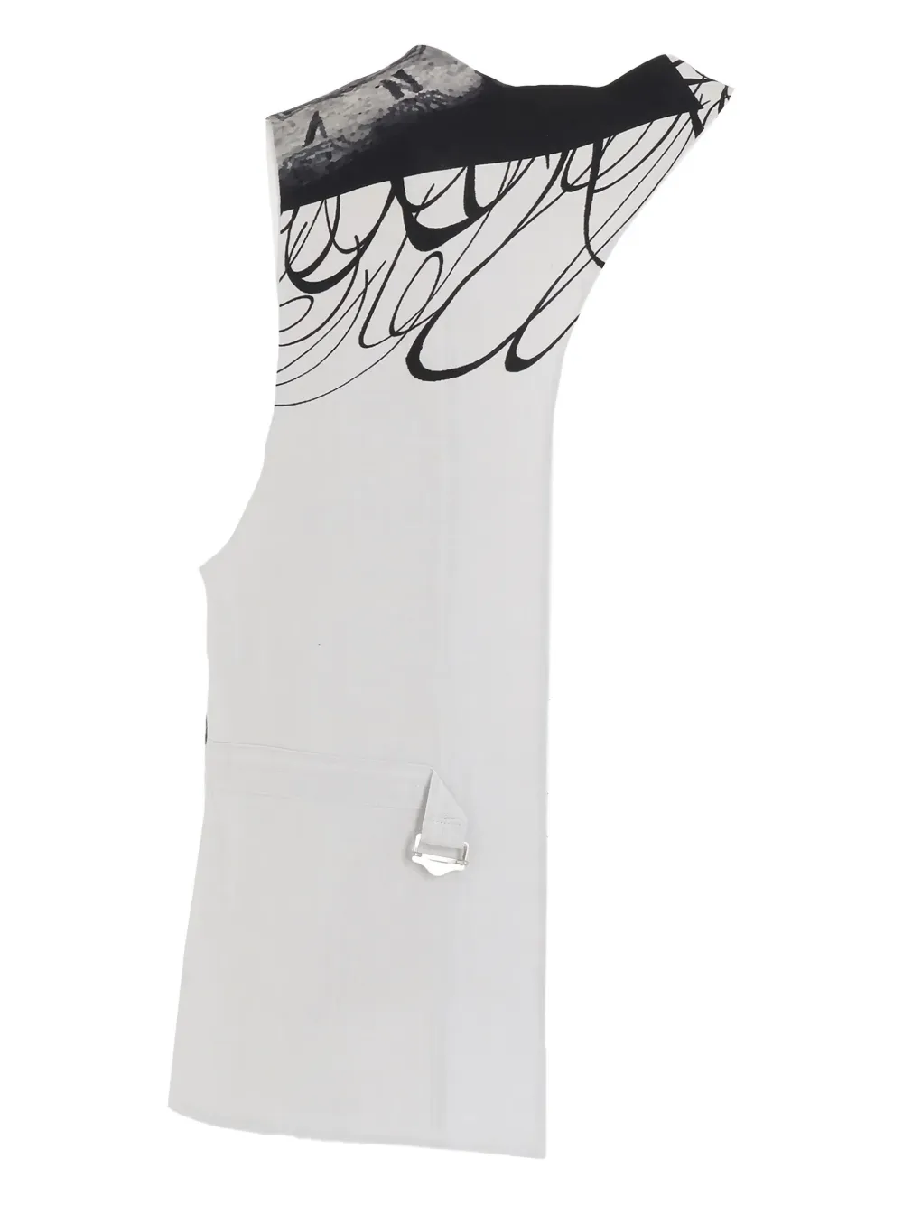 Yohji Yamamoto Asymmetrisch gilet met print Wit