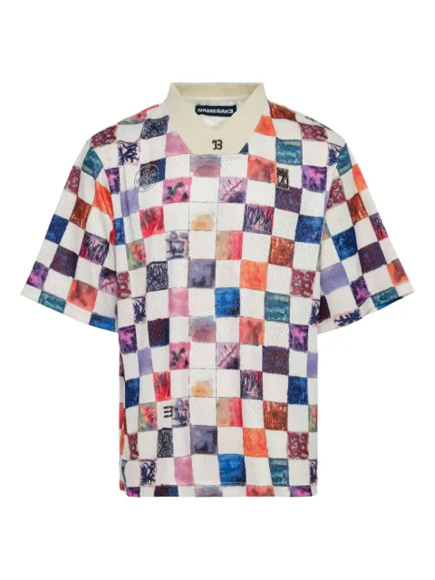 NAMESAKE patchwork-print checkered T-shirt