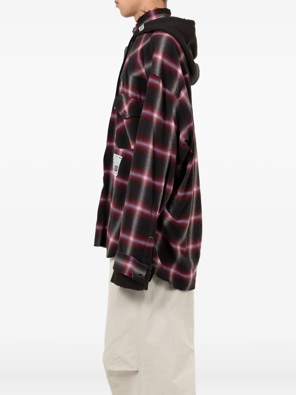 Maison MIHARA YASUHIRO Geruite hoodie Rood