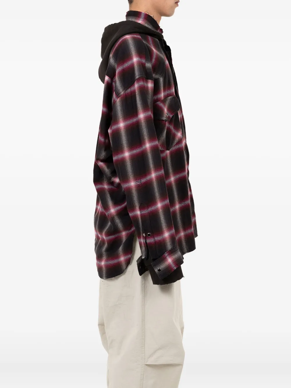 Maison MIHARA YASUHIRO Geruite hoodie Rood