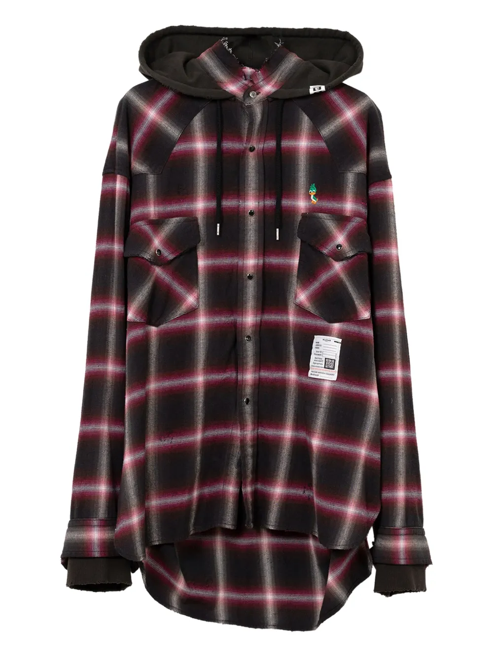 Maison MIHARA YASUHIRO Geruite hoodie Rood