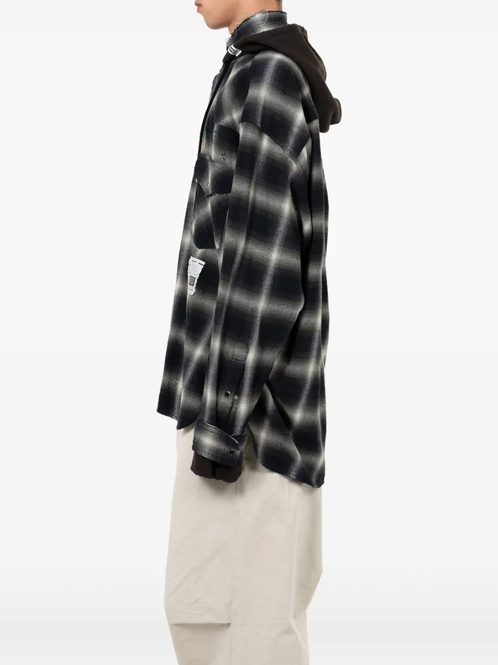 Maison MIHARA YASUHIRO Geruit overhemd Zwart