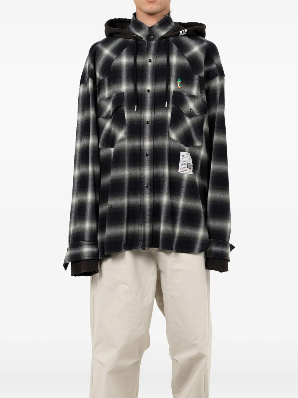 Maison MIHARA YASUHIRO Geruit overhemd Zwart