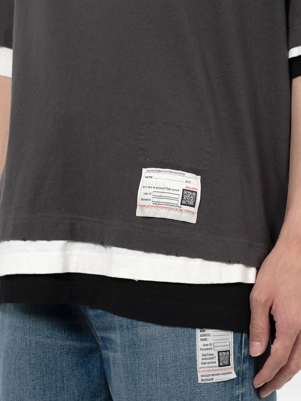 Miharayasuhiro Maison Mihara Yasuhiro Round Neck T-shirt In Blue