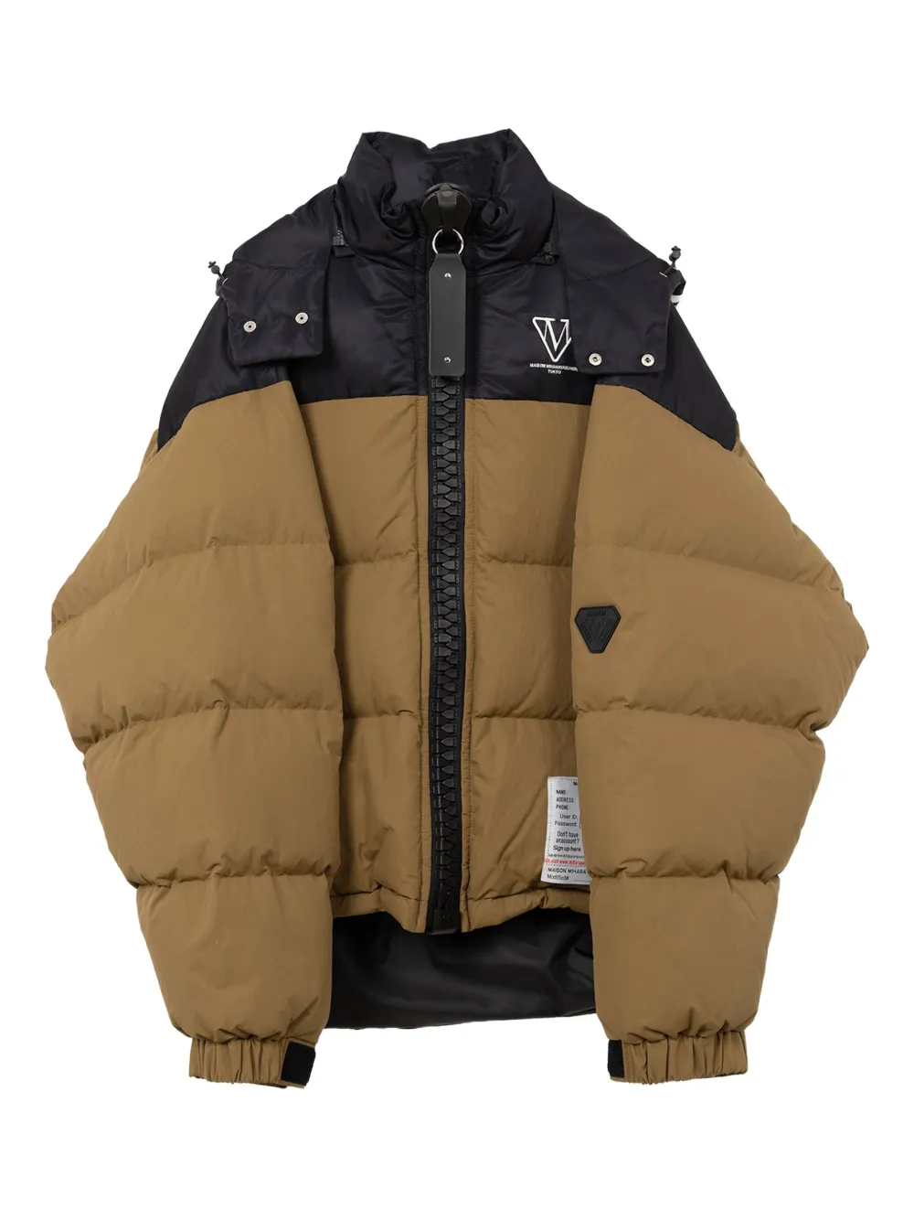 Maison MIHARA YASUHIRO chamarra con diseño de dos tonos con capucha | marrón | Image 1