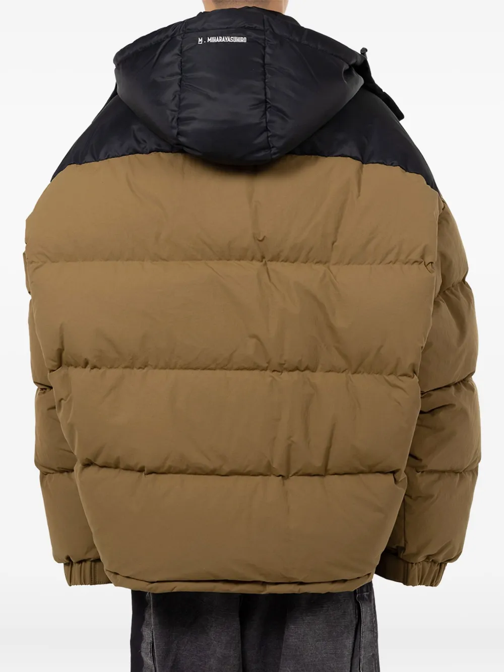  Maison Mihara Yasuhiro Two-tone Hooded Down Jacket - Brown 