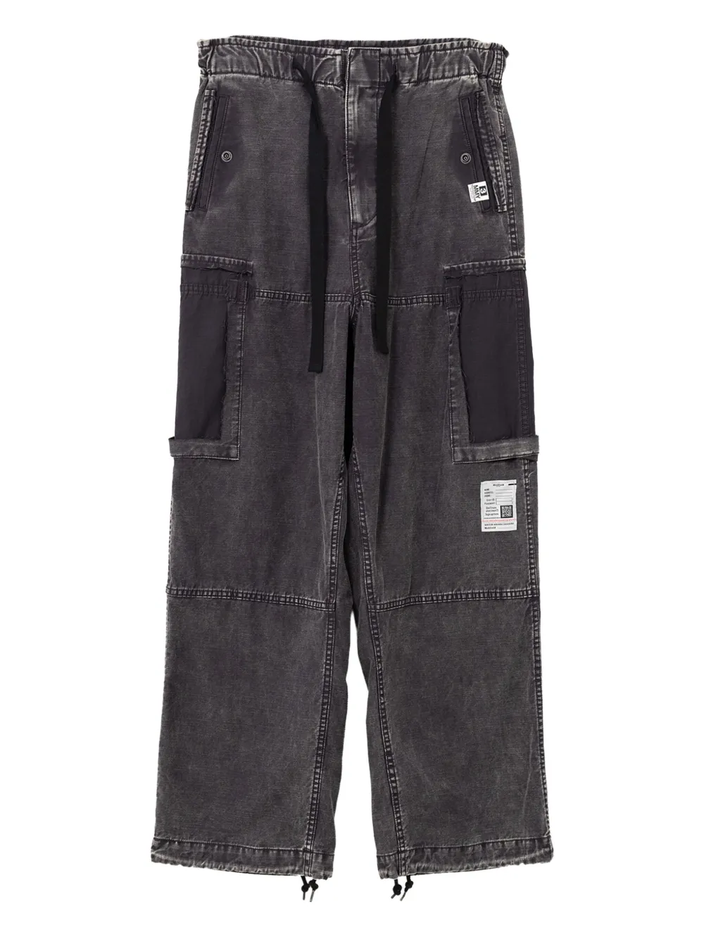 Maison MIHARA YASUHIRO Broek met trekkoord en vlakken Zwart