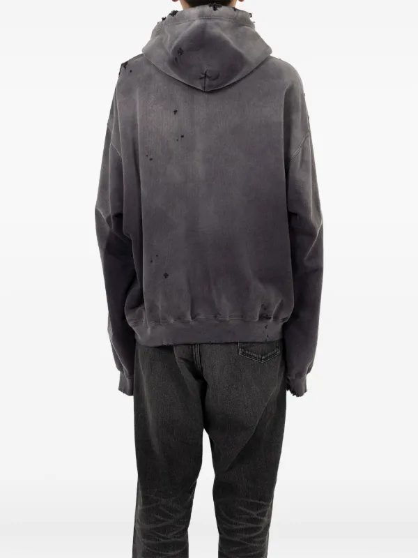 Maison MIHARA YASUHIRO Sun Faded zip-up Hoodie | Black | FARFETCH