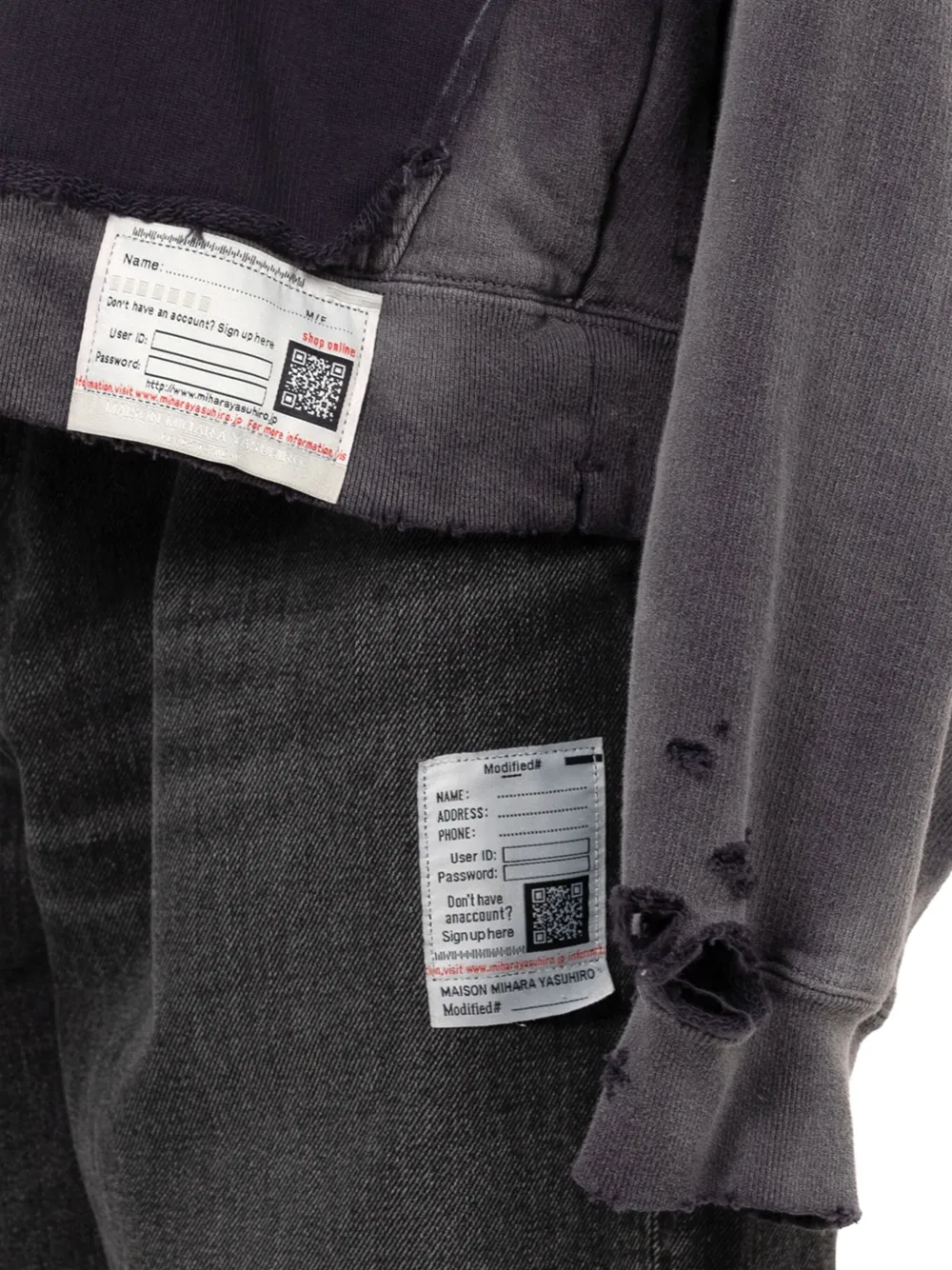 Maison MIHARA YASUHIRO Hoodie met vervaagd effect en rits Zwart