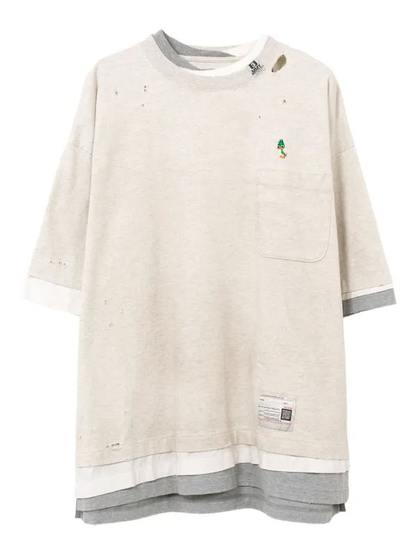 Maison MIHARA YASUHIRO レイヤード ポケット Tシャツ | ニュートラル