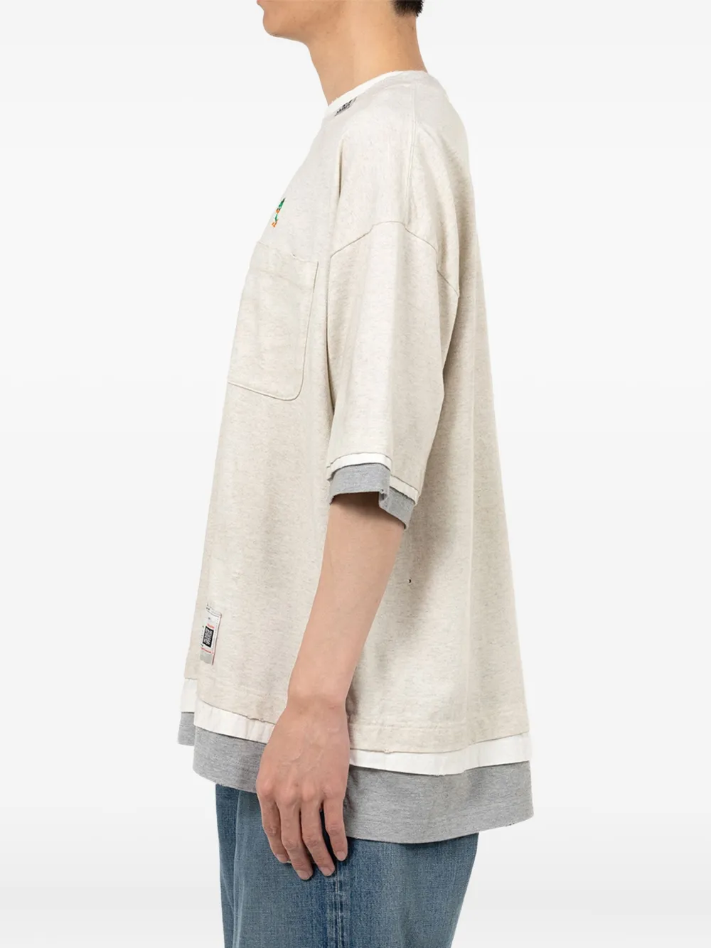 Miharayasuhiro Layered Pocket T-shirt In White