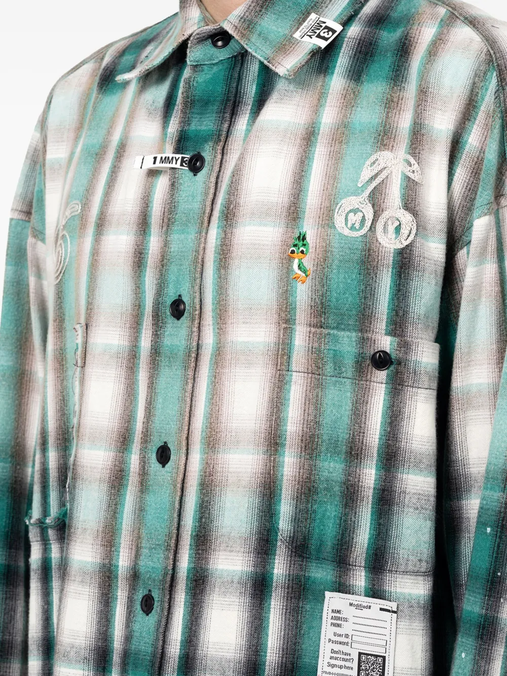 Maison MIHARA YASUHIRO Vintage Like Check overhemd Groen