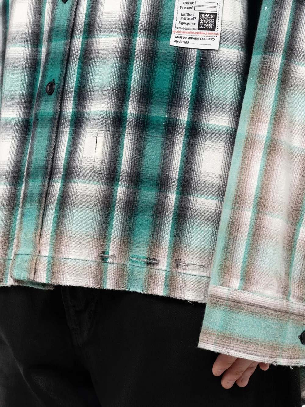 Maison MIHARA YASUHIRO Vintage Like Check overhemd Groen