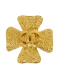 CHANEL Pre-Owned 1995 CC clover-motif brooch - Gold
