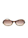CHANEL Pre-Owned 1990-2000s oval-frame sunglasses - Brown