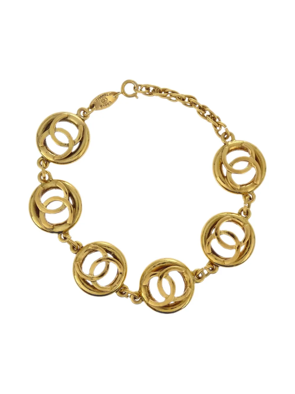 CHANEL Pre-Owned 1983 ココマーク ブレスレット - ゴールドトーン CHANEL Pre-Owned 1983 ココマーク ブレスレット - ゴールドトーン