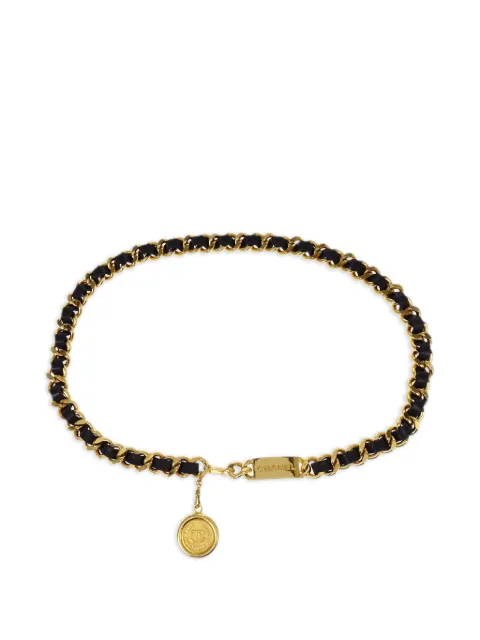 CHANEL Pre-Owned 1990-2000s chain leather belt