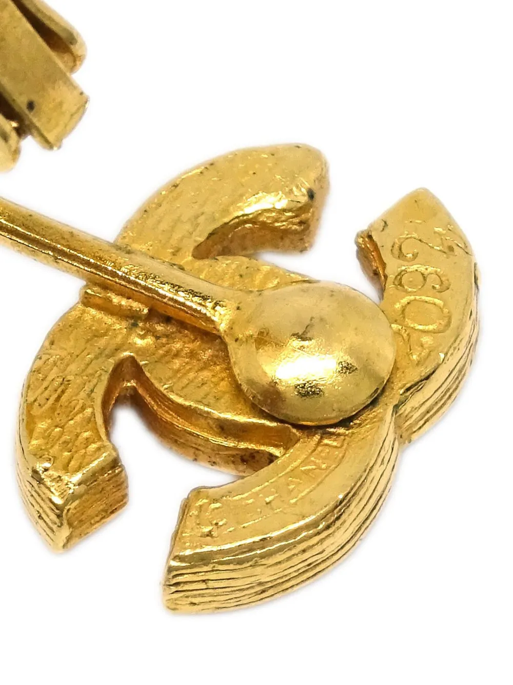 CHANEL Pre-Owned 1990s CC logo crystal clip-on earrings | Image 2