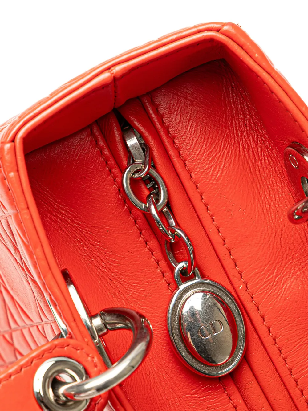 Pre-owned Dior 2013 Medium Ultra Matte Calfskin Cannage Embossed Lady Satchel