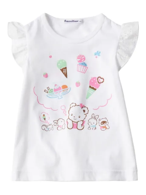 familiar ruffled-sleeves T-shirt
