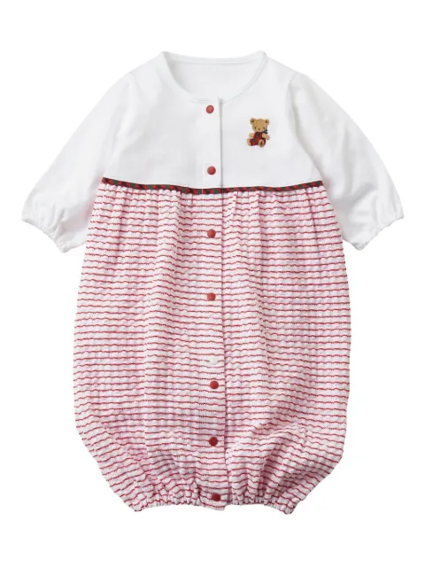 familiar bear-embroidered striped romper