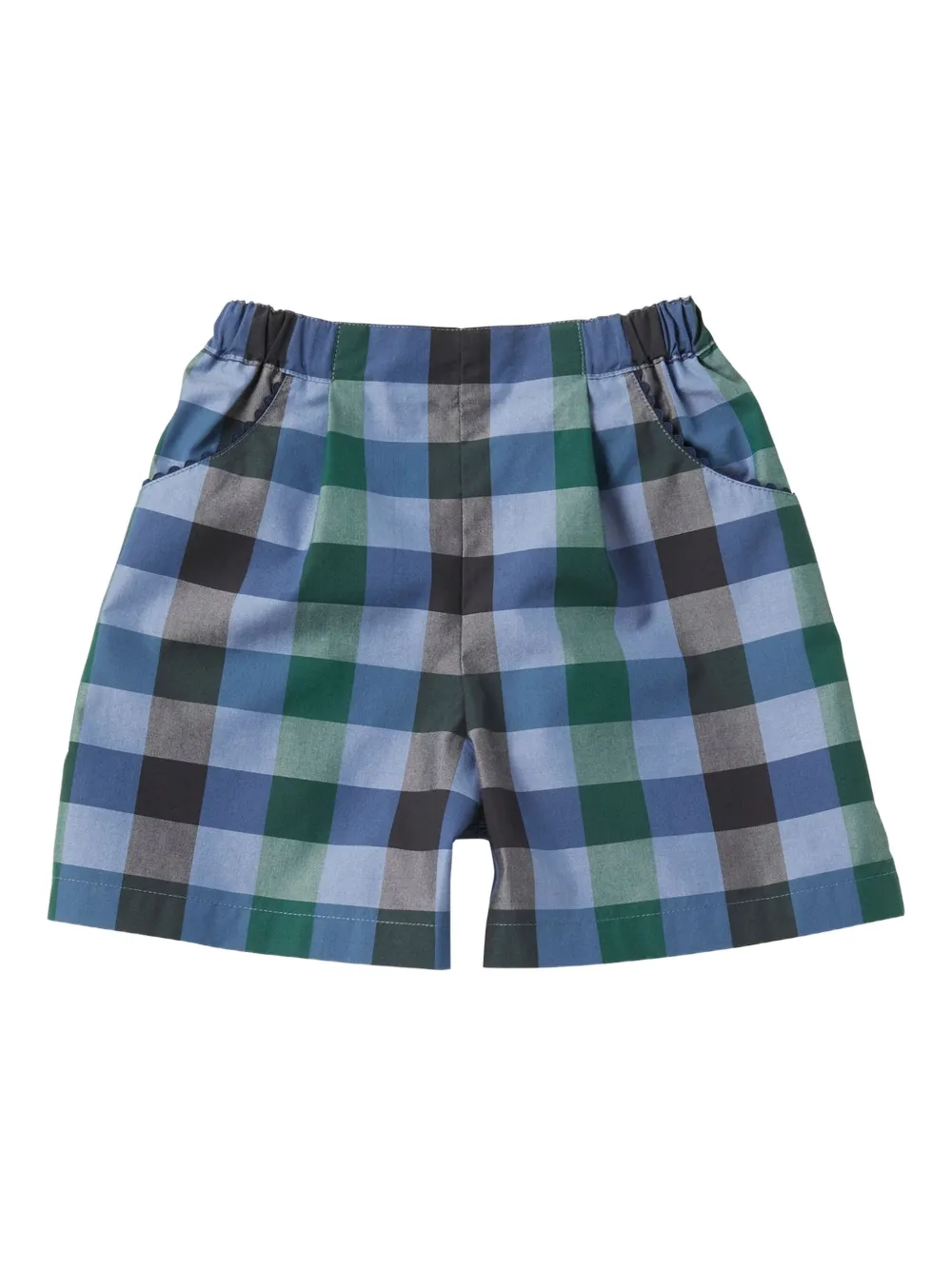 familiar checked elasticated-waist shorts | Blue | Image 1