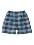 familiar checked elasticated-waist shorts - Blue