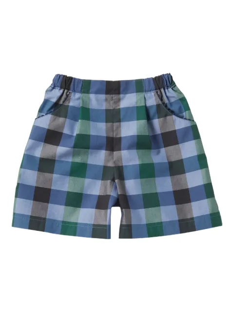 familiar checked elasticated-waist shorts