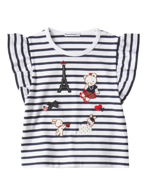 familiar striped ruffled T-shirt