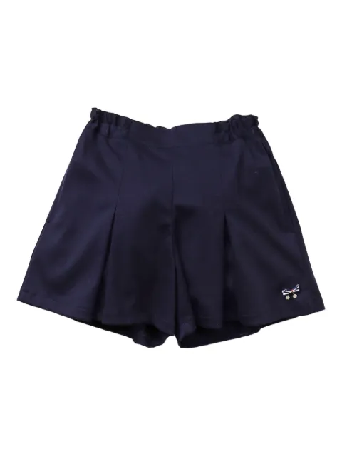 familiar pleated-details elasticated-waist shorts