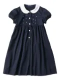 familiar Peter Pan-collar embroidered dress - Blue