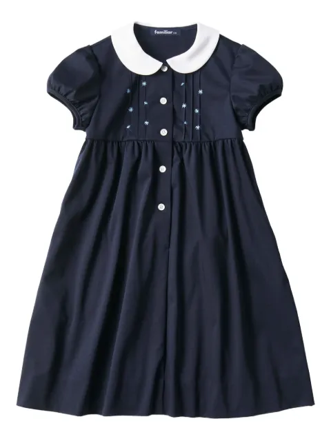 familiar Peter Pan-collar embroidered dress
