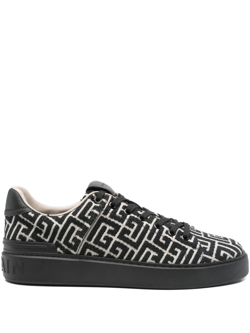 Balmain geometric-pattern sneakers Black