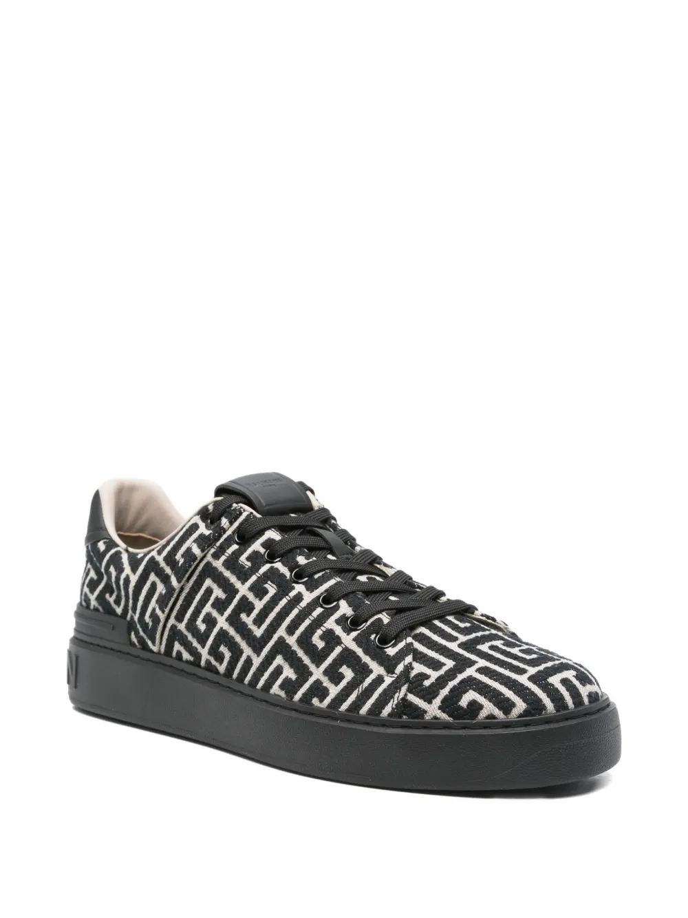 Balmain geometric-pattern sneakers Black