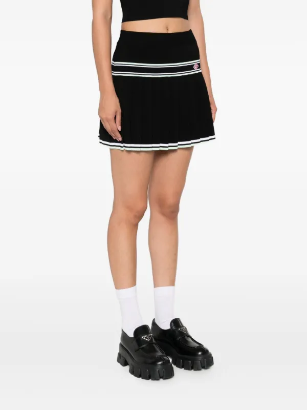スカート CASABLANCA PLEATED SKIRT. Casablanca Pleated Stretch-knit Mini Skirt Black Casablanca