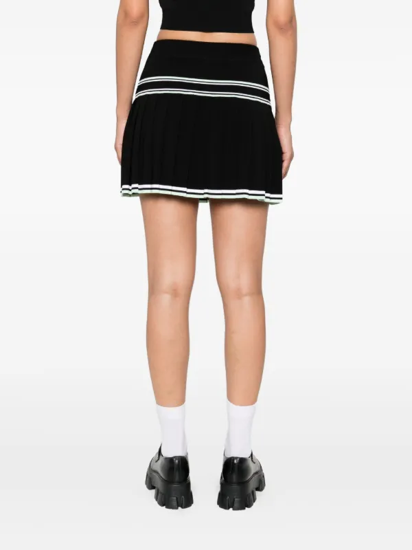 Casablanca Pleated Striped Skirt | Black | FARFETCH