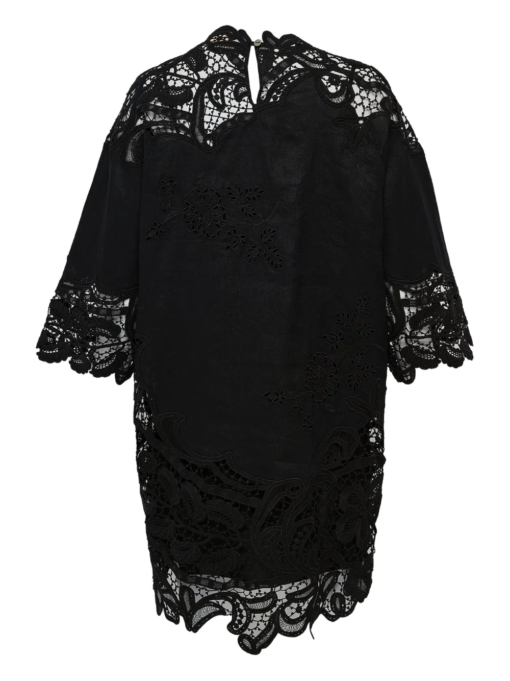 Ulla Johnson Lace-insert Linen Top In Black
