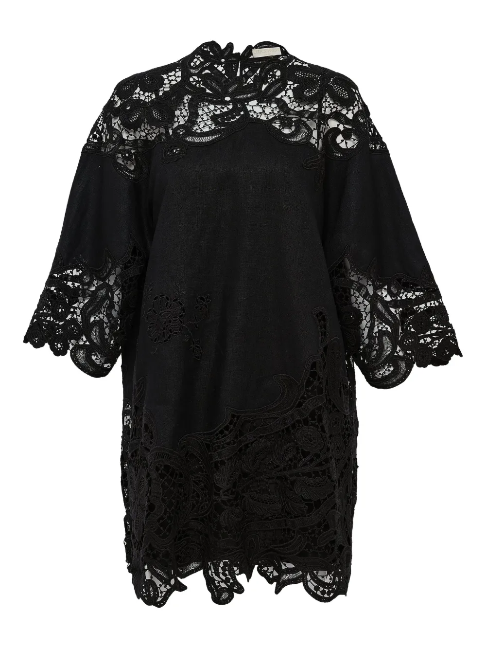 Ulla Johnson Lace-insert Linen Top In Black