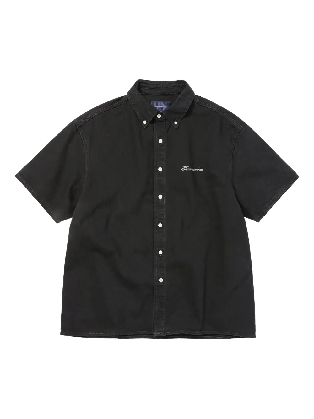 This Is Never That Embroidered Short-sleeve Shirt In Black