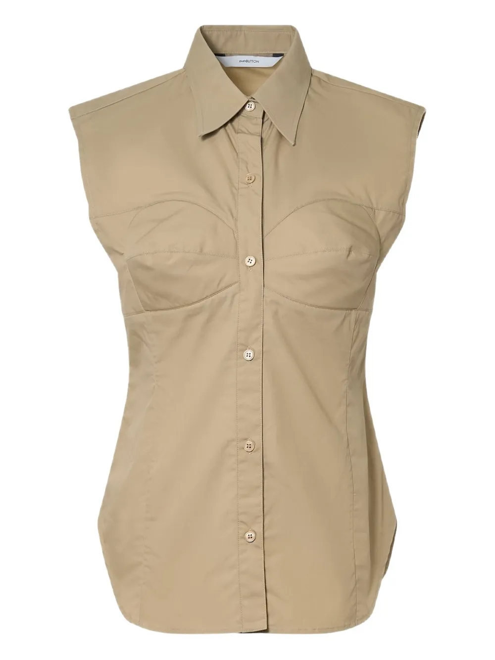 pushBUTTON Dummy button-up sleeveless shirt | Neutrals | Image 1