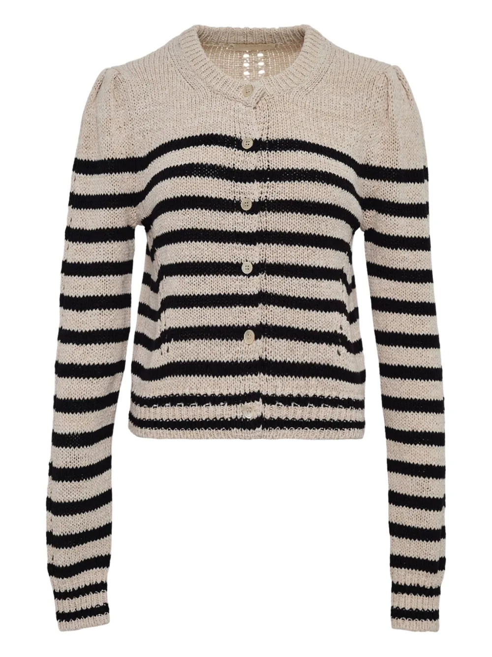 Ulla Johnson Striped Long-sleeve Cardigan In Brown