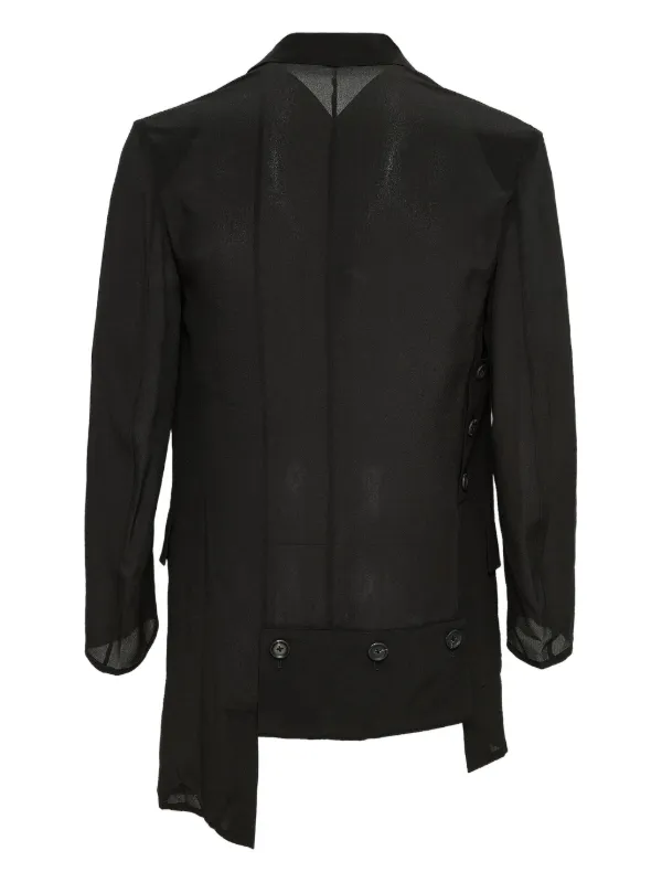Yohji Yamamoto single-breasted Asymmetrical Jacket | Black