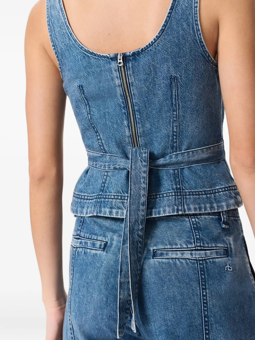 Denim Belted Top